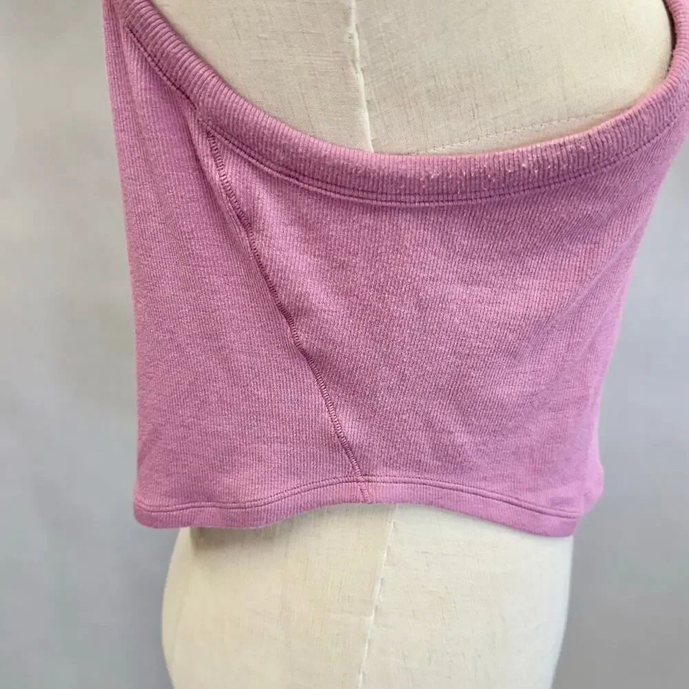 Lululemon Hold Tight Cropped Ribbed‎ Tank Top in Velvet Dust-pink Size 10
